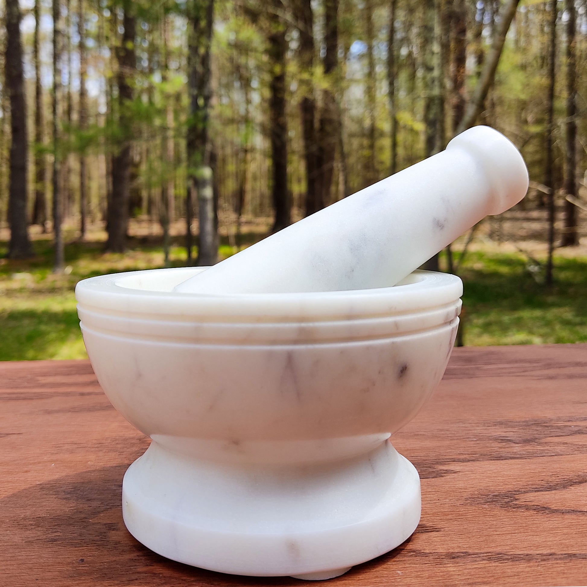 marble mortar and pestle decor