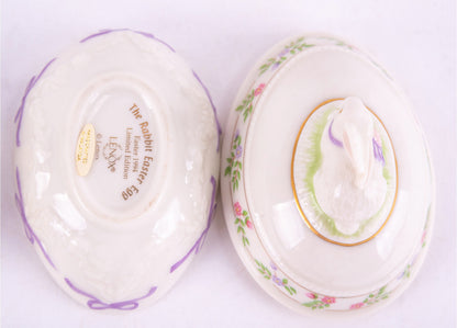 Vintage Lenox Easter Egg Trinket Boxes - Porcelain Pair  Lenox Home Decor Trinkets
