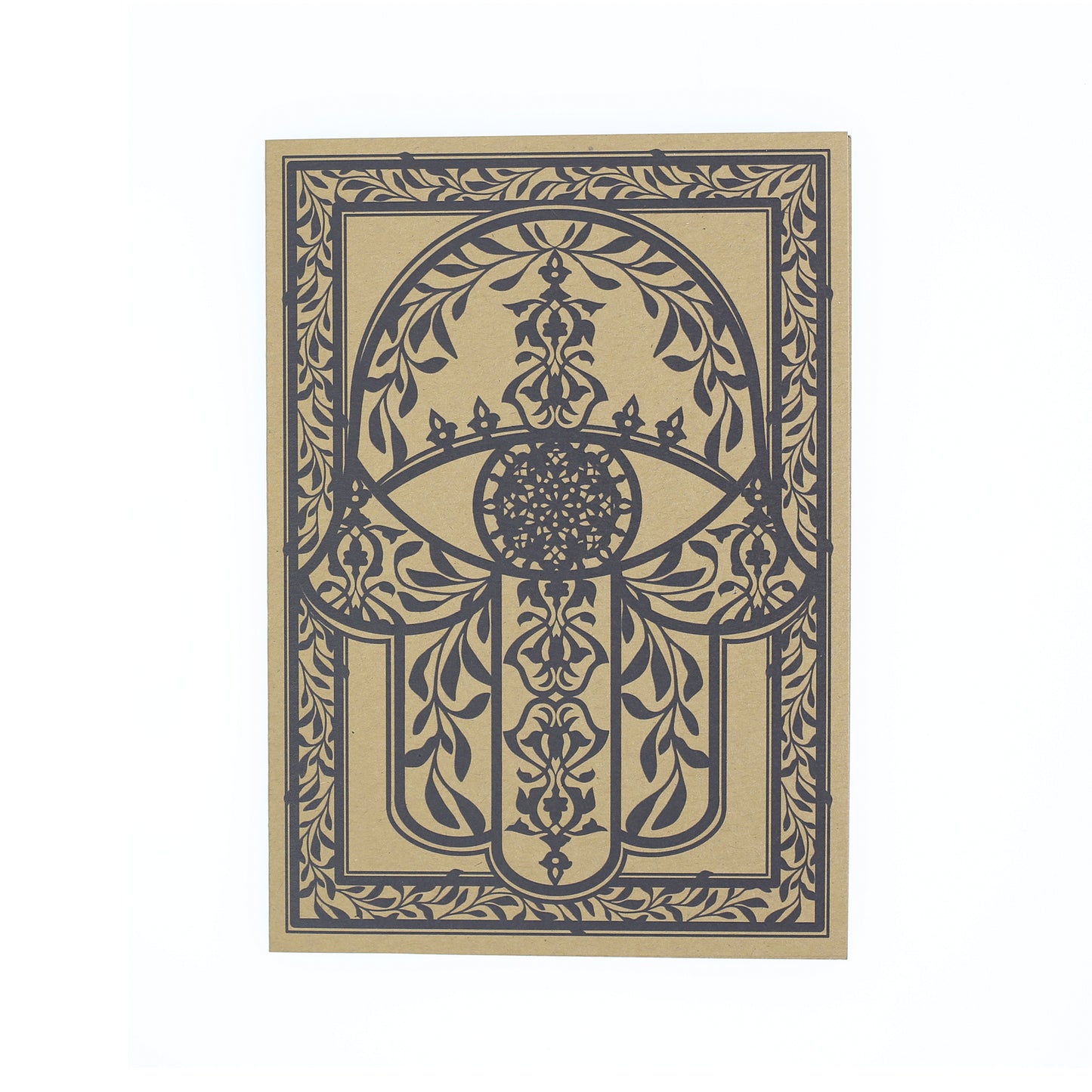Hamsa Greeting Card - Judaica - Hamsa Evil Eye Blessing Ornamental - 7"x5"