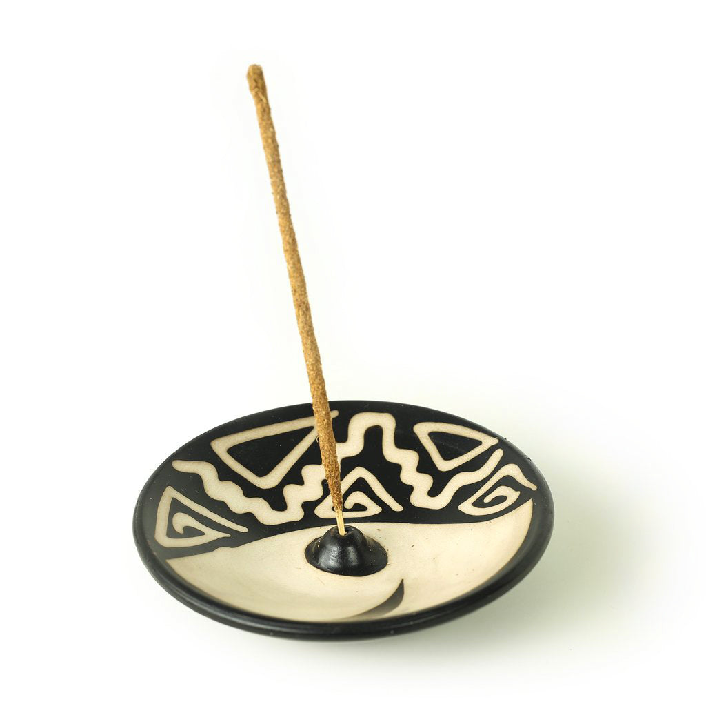 Incense Burner Peruvian Handmade Ceramic Incense Holder for Stick Incense  4.75"