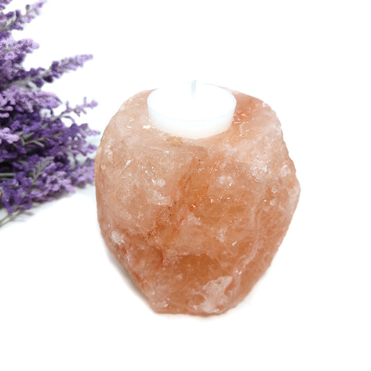 Pink Himalayan Salt Rough Natural Crystal Rock Candle Holder Home Decoration