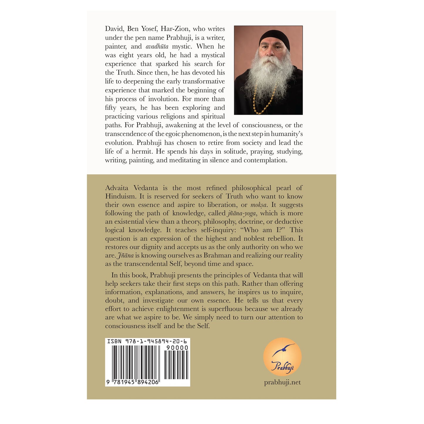 Book Advaita Vedanta - Being the self by Prabhuji (Hard cover - English)
