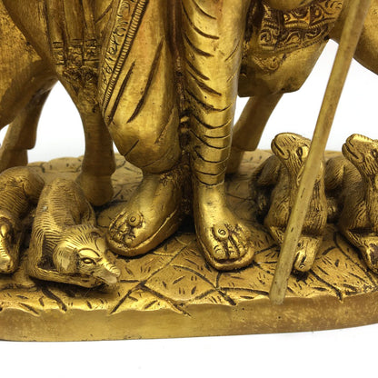 India Brass Lord Dattatreya Brahma Vishnu Maheshwara Statue Sculpture 11.5"