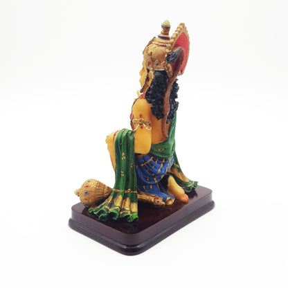 India Monkey God Lord Hanuman Statue Figurine Painted Marble-powder 5.5" - Montecinos Ethnic