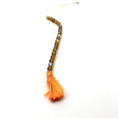 Japa Counting Beads - Orange Crystal- Handmade in India - Mala Prayer Rounds Cou