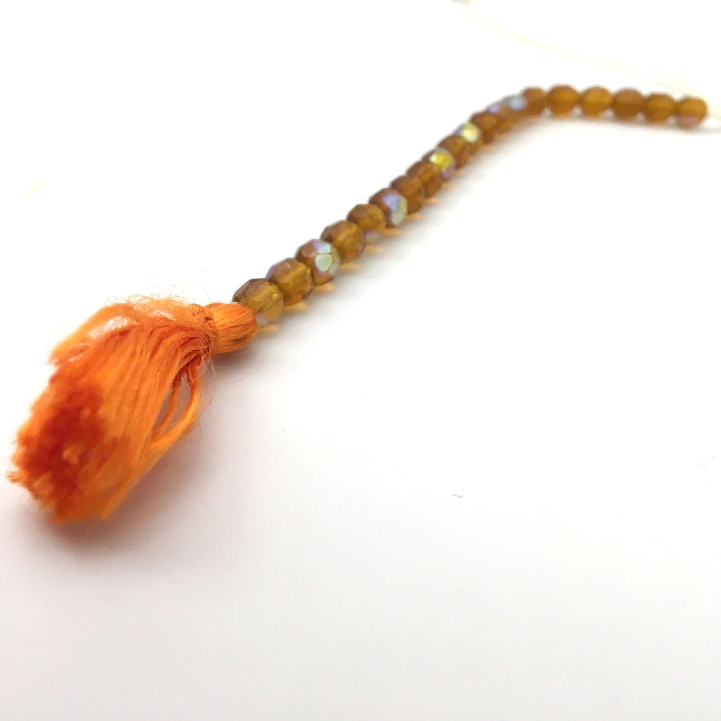 Japa Counting Beads - Orange Crystal- Handmade in India - Mala Prayer Rounds Cou