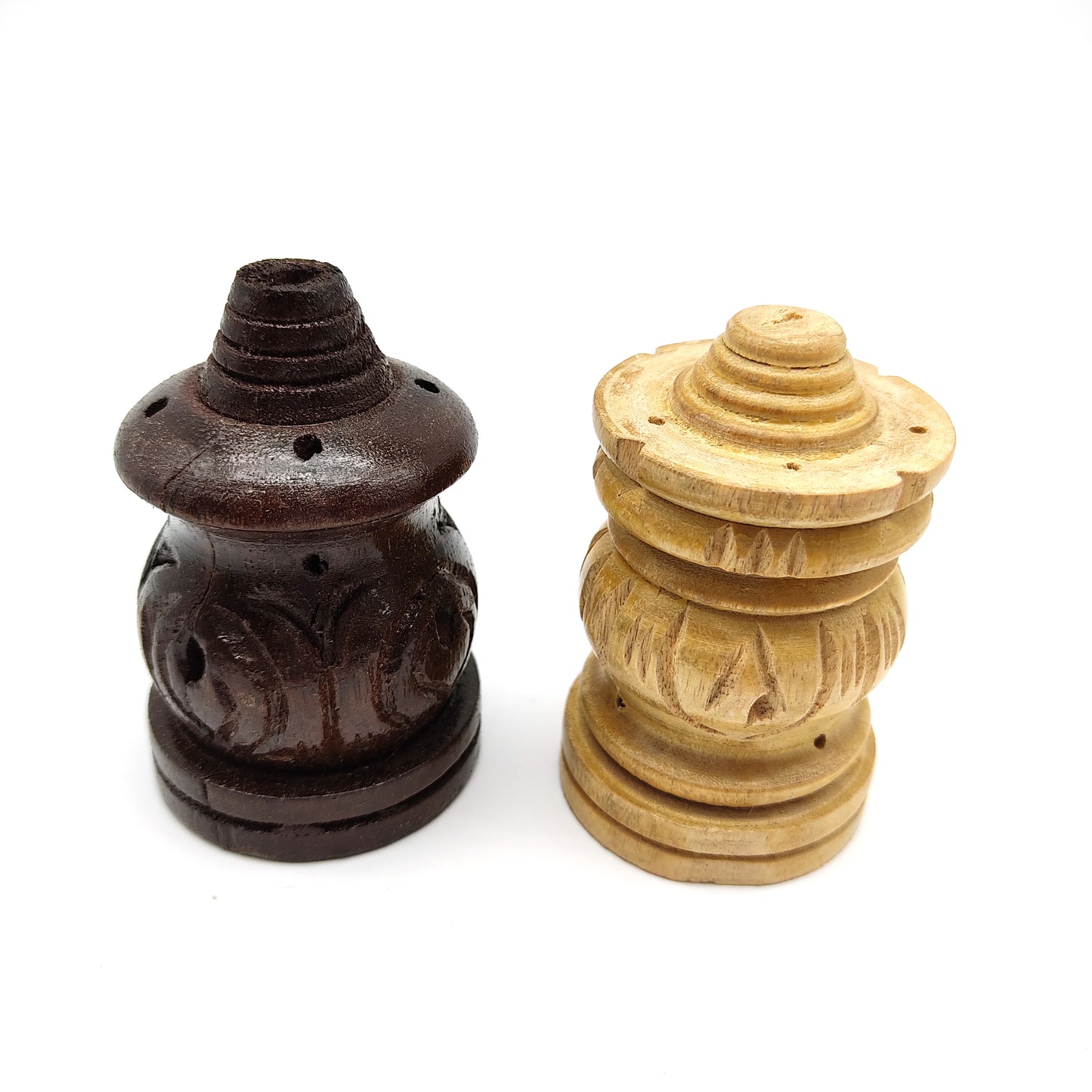 Pair Wooden Stick Incense Burner All Natural Incense Holders India Hand-carved