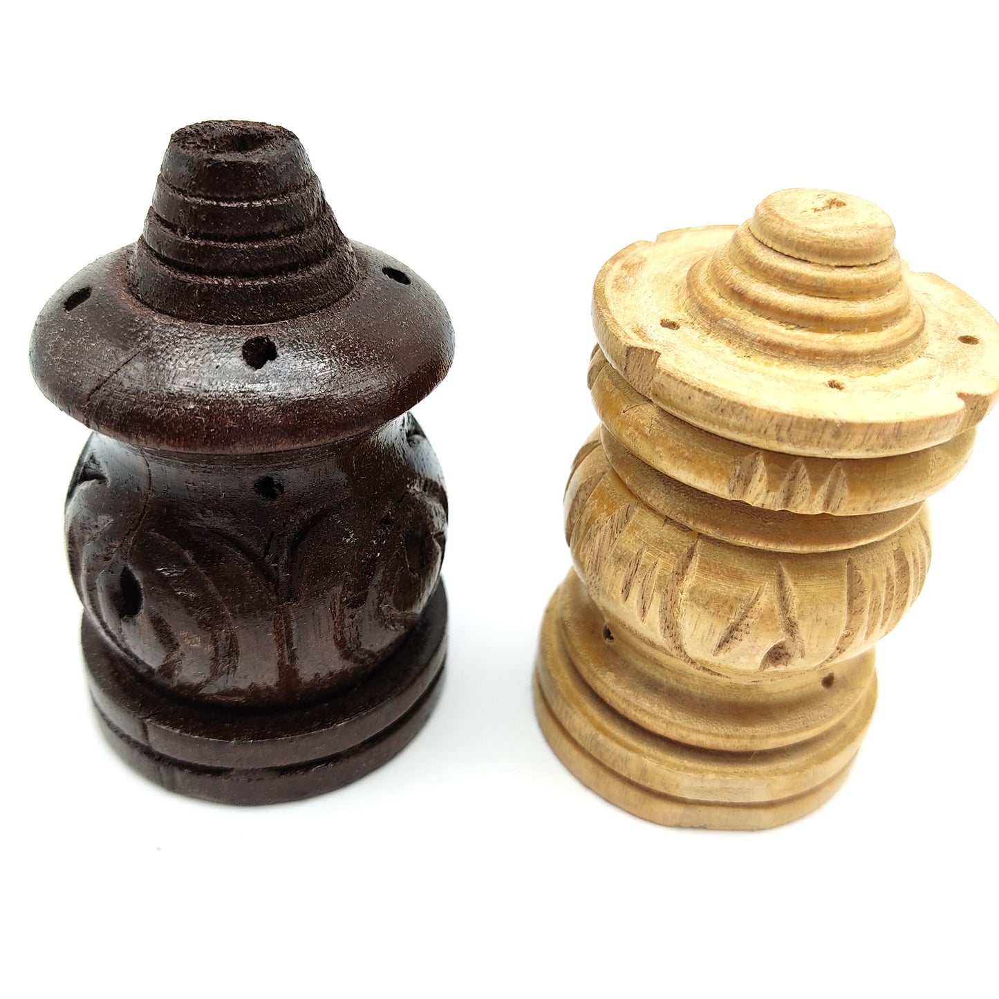 Pair Wooden Stick Incense Burner All Natural Incense Holders India Hand-carved