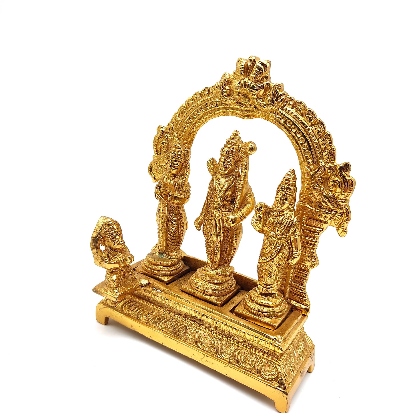 Ramdarbar Polished India Gods Brass Rama Sita Lakshmana Hanuman 6.25"