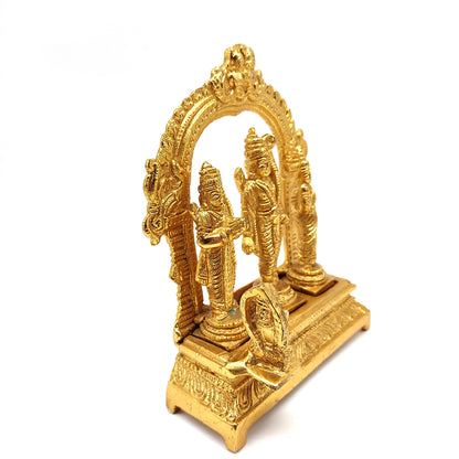 Ramdarbar Polished India Gods Brass Rama Sita Lakshmana Hanuman 6.25"