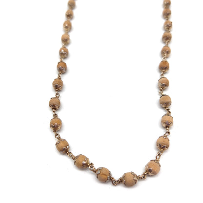 18" Tulsi Tulasi Beaded Necklace | Sterling Silver | Krishna Kanthi Mala Handmade - Montecinos Ethnic