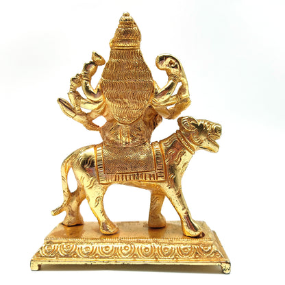India Goddess Mother Mata Durga Handcrafted Gold-Plated Idol Durga Statue 5.5" - Montecinos Ethnic