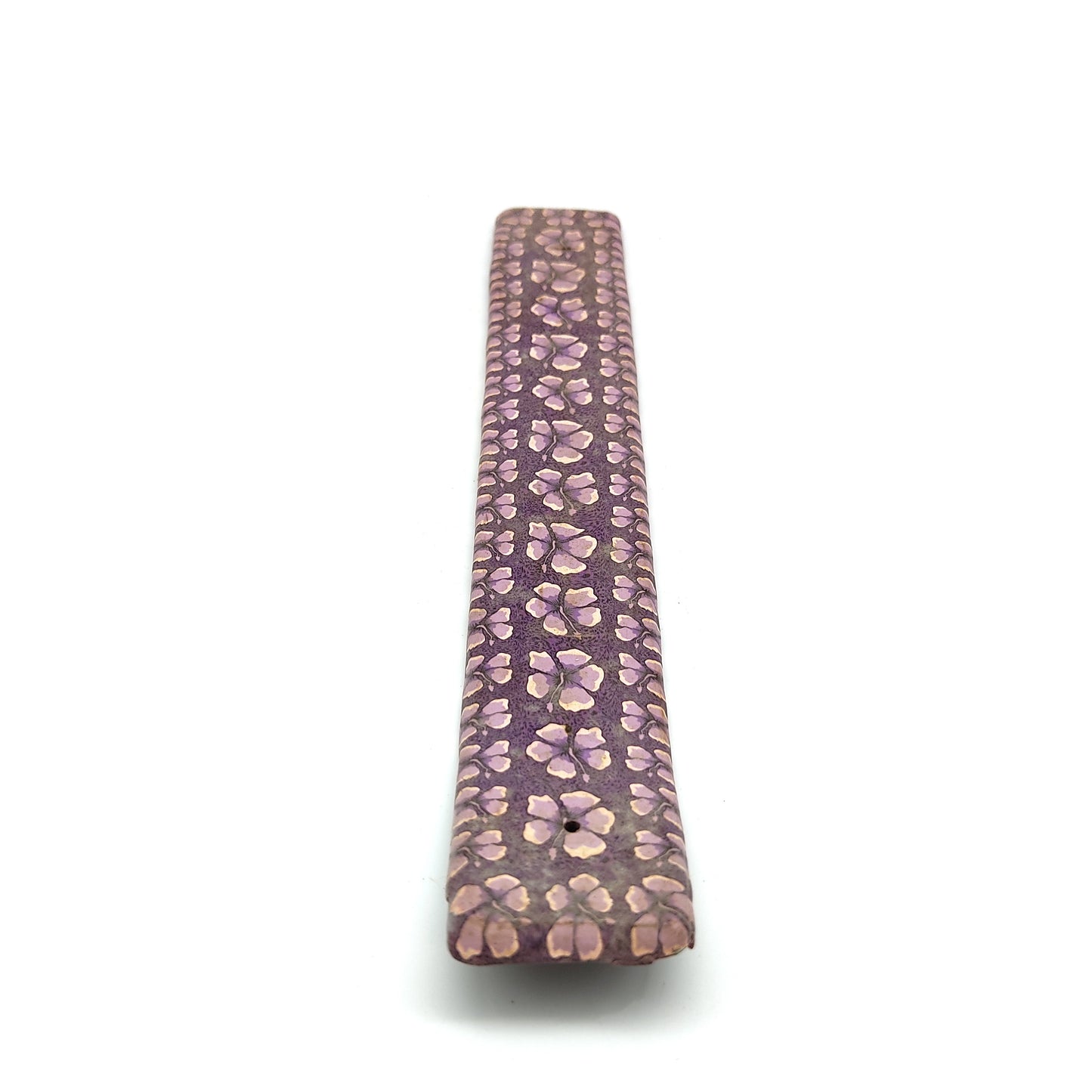 Floral Purple Stick Incense Holder Ash Catcher W/ 9 oz. Lovely Raw Stick Incense