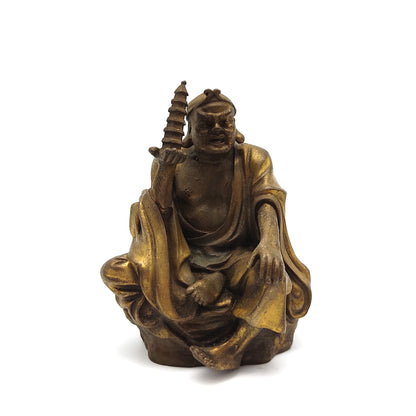 Tibetan Chinese Subinda Arhat Raised Pagoda Lohan Luohan Buddha 4.5"