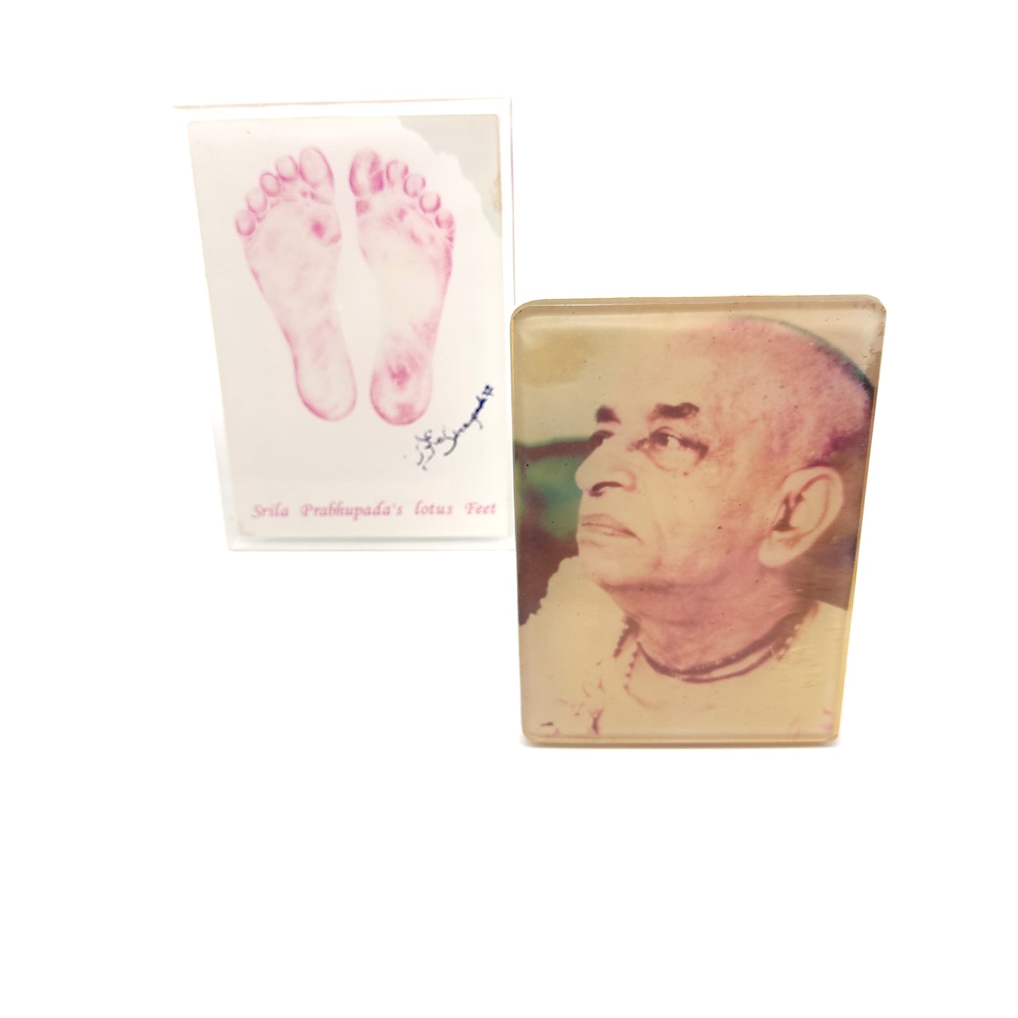 Acrylic Framed Prabhupada A.C Bhaktivedanta and Prabhupada's Feet  - Set of 2