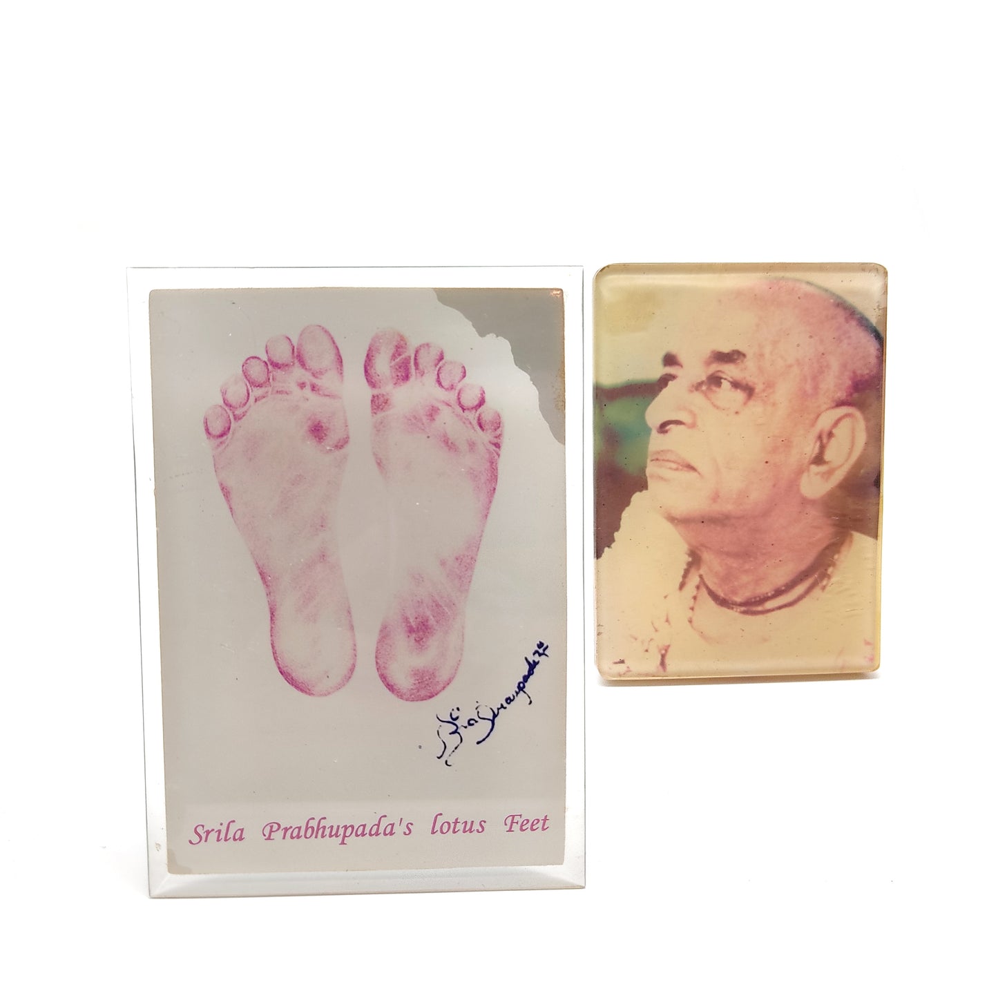 Acrylic Framed Prabhupada A.C Bhaktivedanta and Prabhupada's Feet  - Set of 2