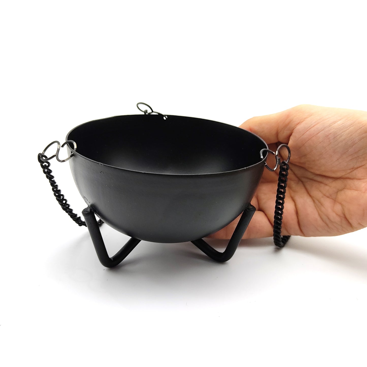 Hanging Black Cauldron Large Smudging Pot Coal Resin Incense Sage Burner