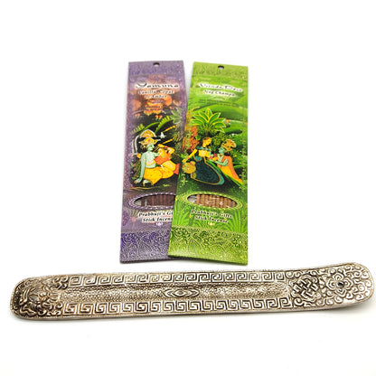 Ornate Metal Incense Burner Decorative W/2 Packs Best Selling Incense 20 Sticks