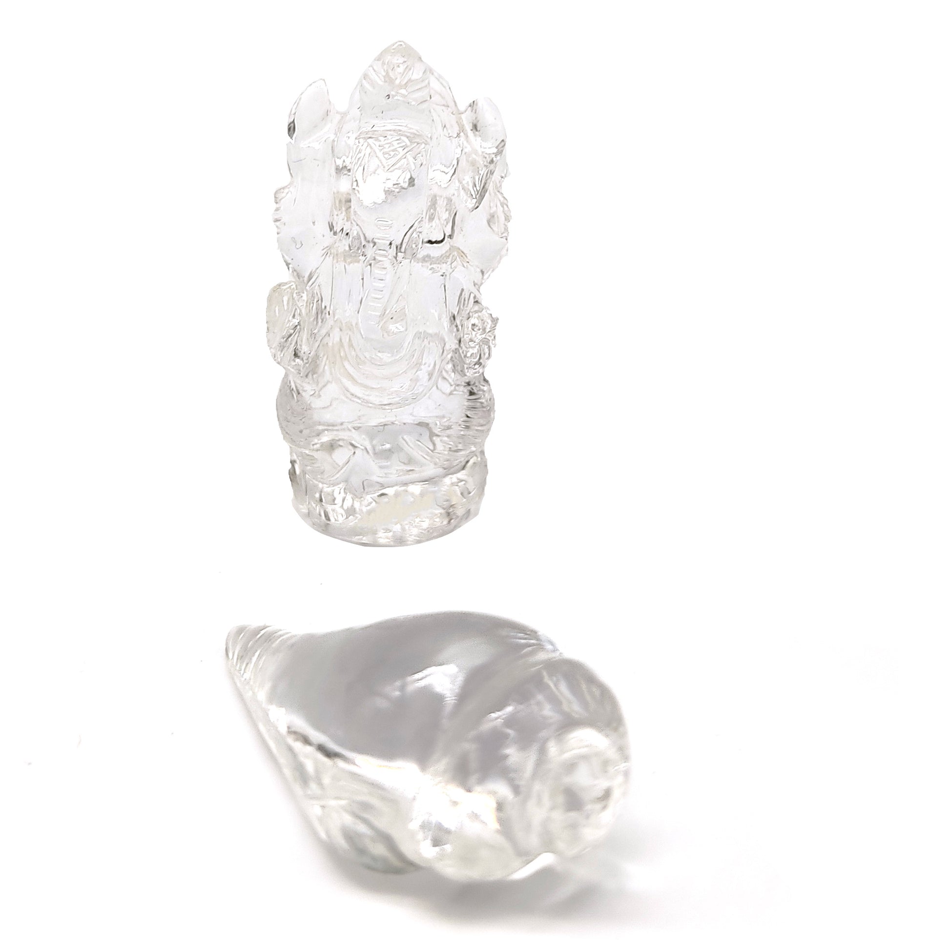 crystal quartz ganesh shankh ganapati conch shell
