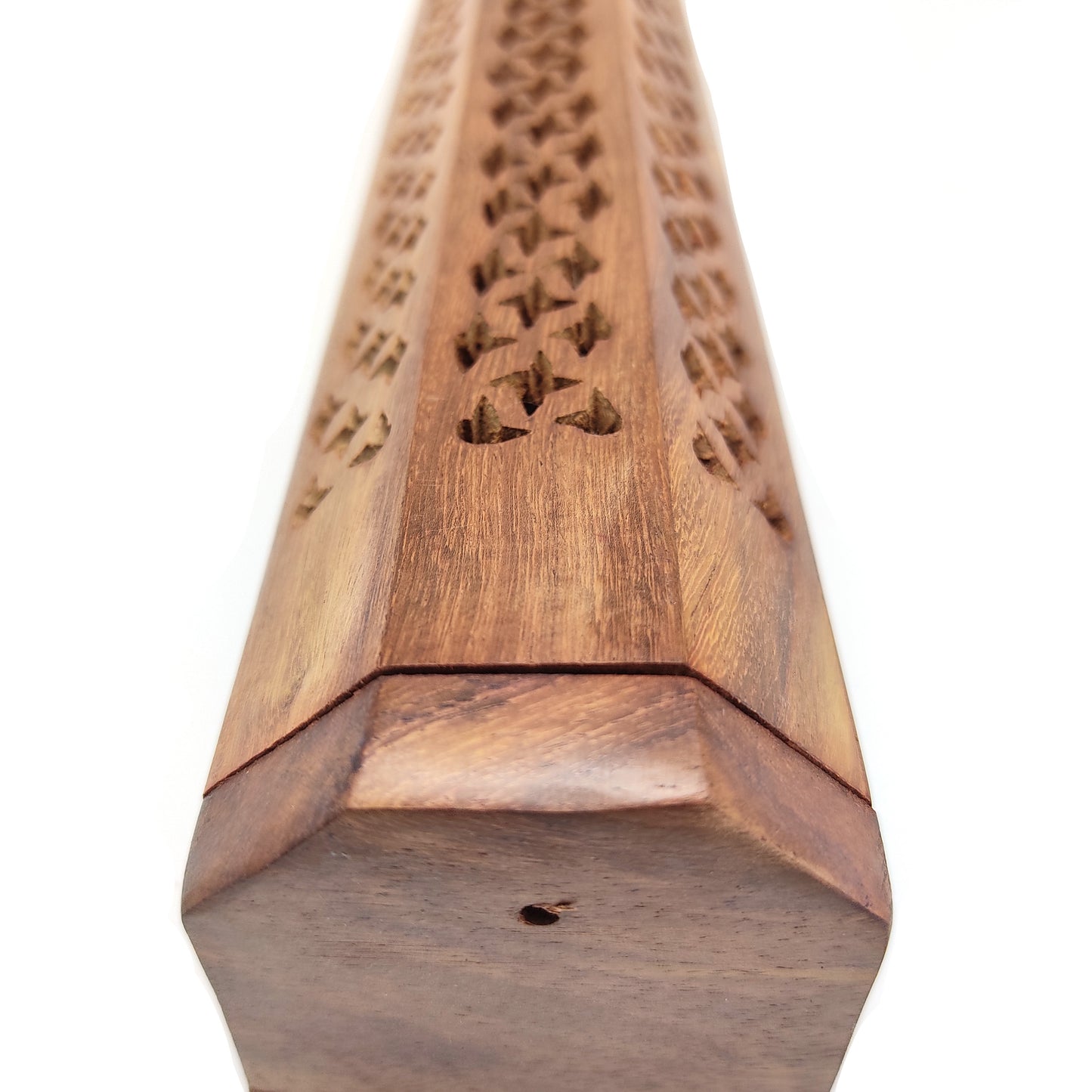 Handcrafted India Incense Burner Wooden Box E/Storage Decorative Jali Cover 12"