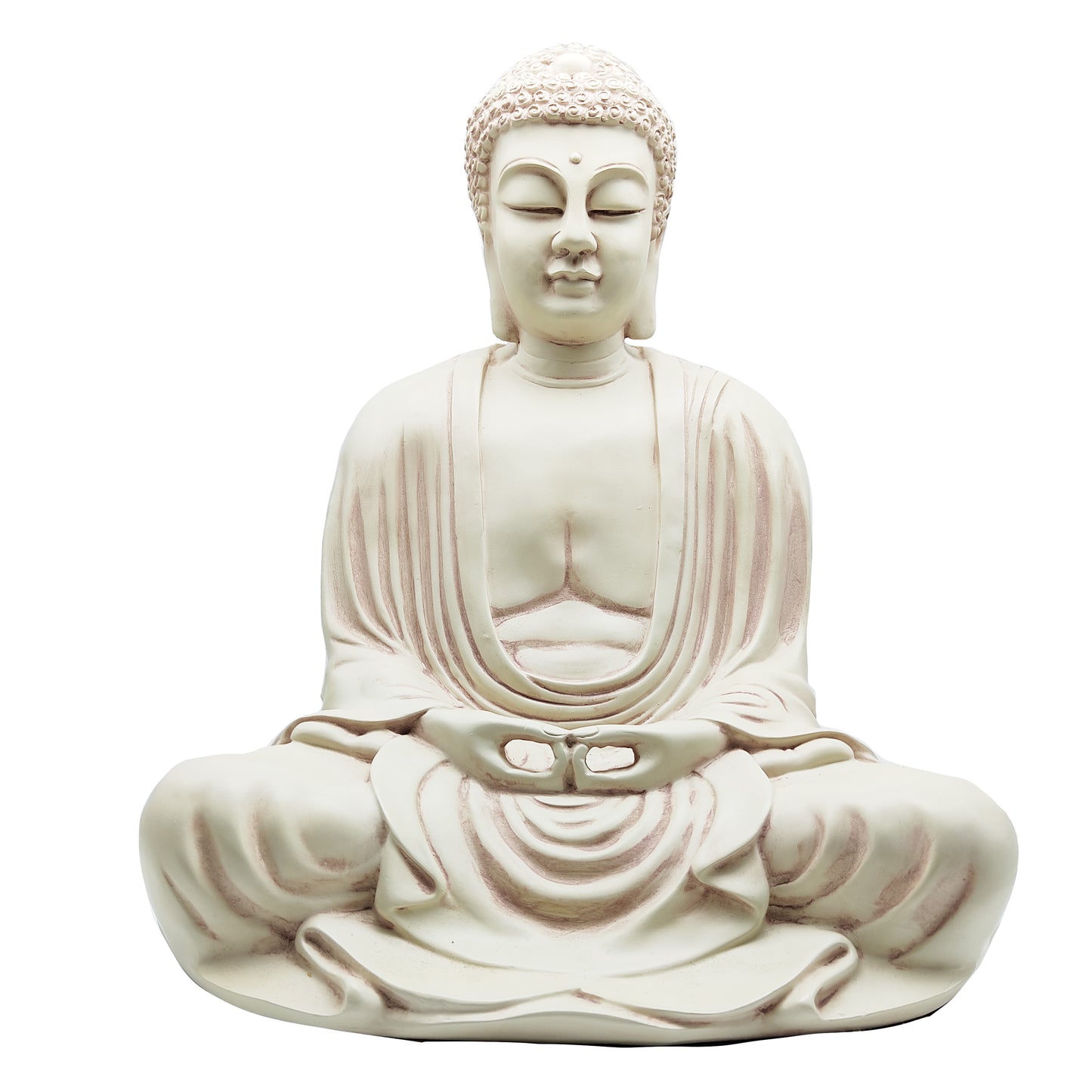 Stone Finish Meditating Dhayana Mudra Japanese Buddha Buddhism Statue 16" Tall