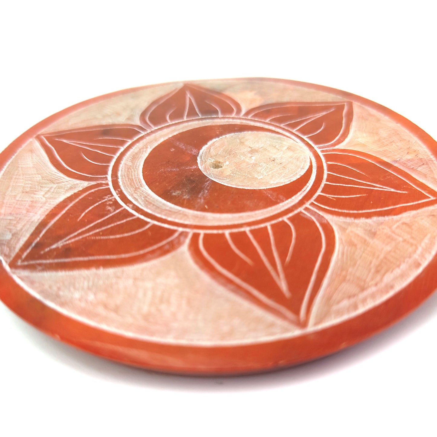 Svadhishthana Chakra Soapstone Plate Incense Burner W/ 10 Vanilla Rose Incense