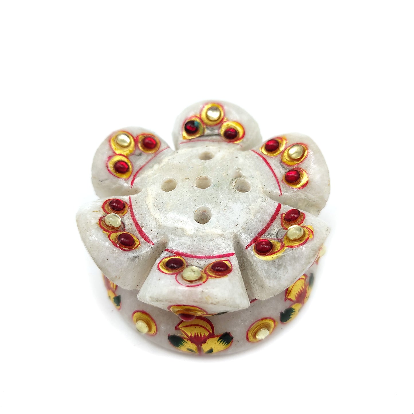 Marble Set Decorative Ethnic Stick Incense Burner With Pure White Marble Lingam