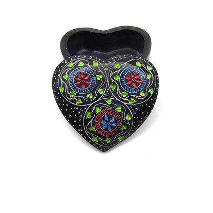 Soapstone Colorful Heart Design Gift Set Oil Diffuser Burner and Heart Shaped Box