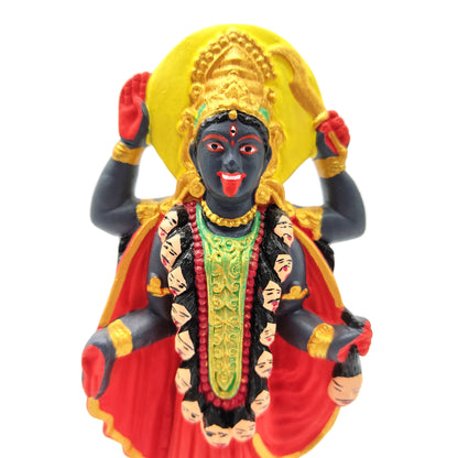 Kali Ma India Goddess Statue Handcrafted Ganges Clay Dakshineshwar Kali 6.5"