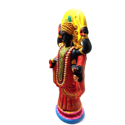 14.5" Kali Statue | Hindu Goddess Sculpture | Handcrafted Clay Dakshineshwar Kali