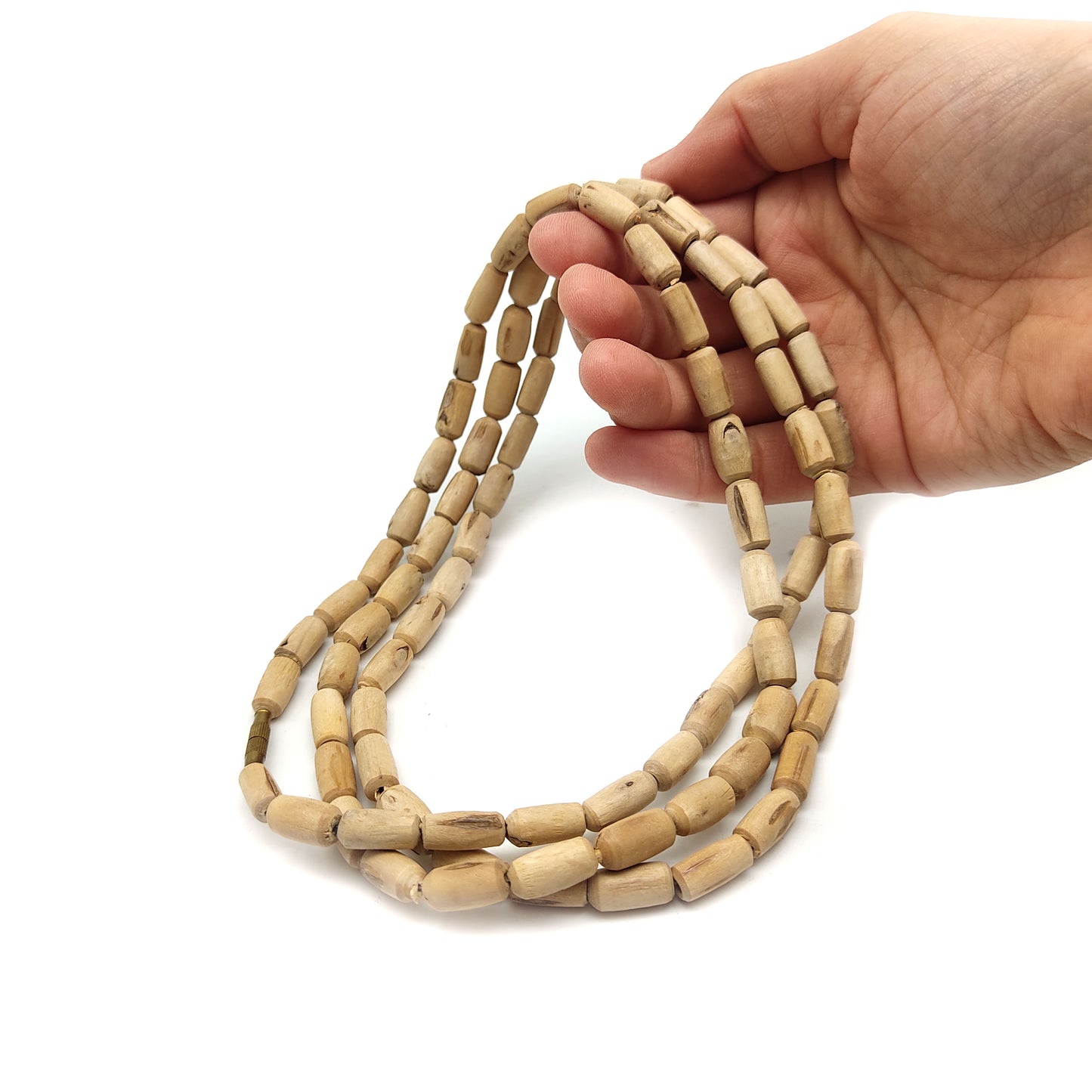 India Kunti Kanthi Tulasi Tulsi Handcrafted Holy Beads Necklace 100% Natural 49.5"
