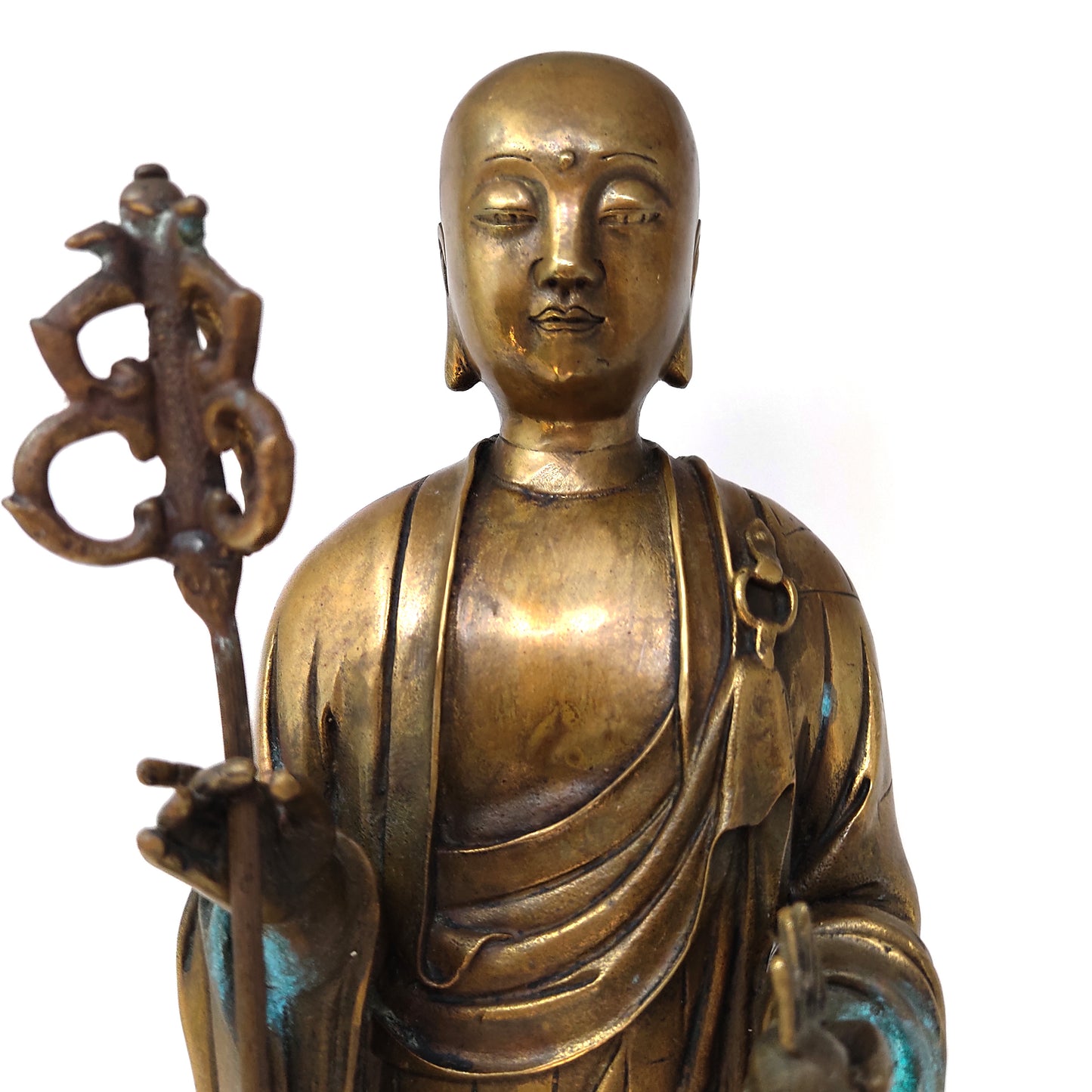 Bronze Tangseng Ksitigarbha Bodhisattva Monk Buddha China Buddhism Statue 17"