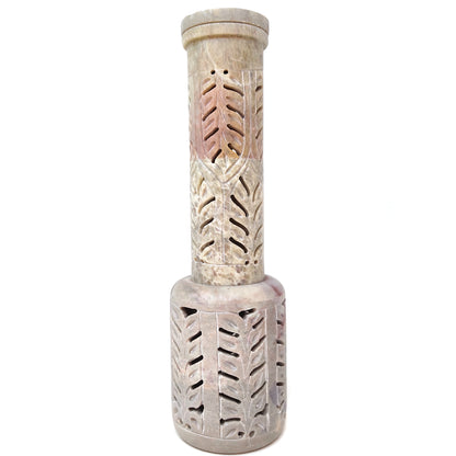 Soapstone Stick Incense Tower Burner India Decorative Incense Burner 10.25"