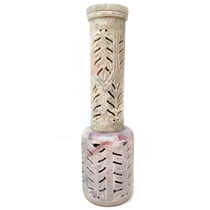 Soapstone Stick Incense Tower Burner India Decorative Incense Burner 10.25"