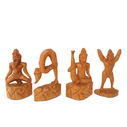 yoga asana posture statue handmade  wood