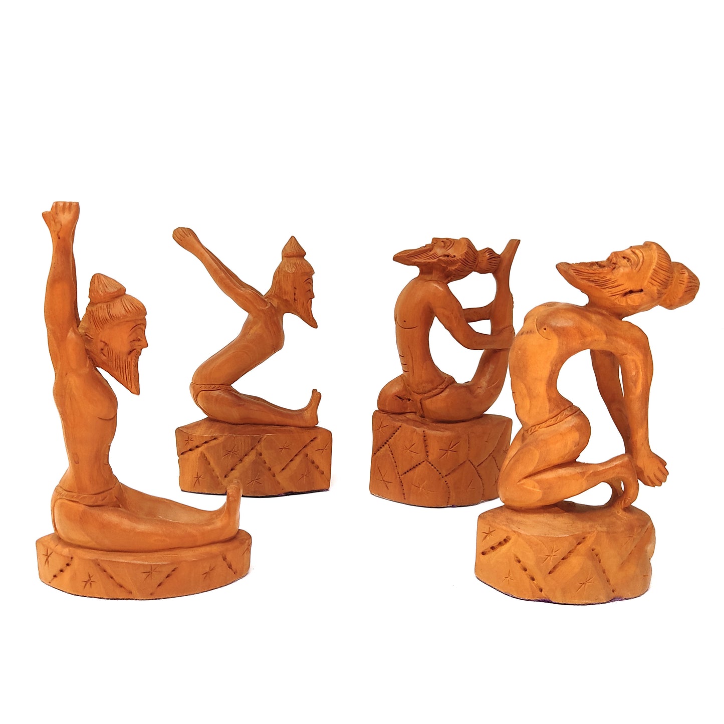 yoga asana posture statue  solid wood