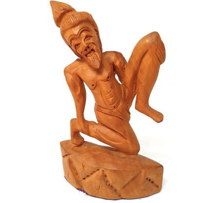Set of 4 All Wood Yoga Posture Hand-carved Yogi Asana Sculpture Figurine Statue 6"