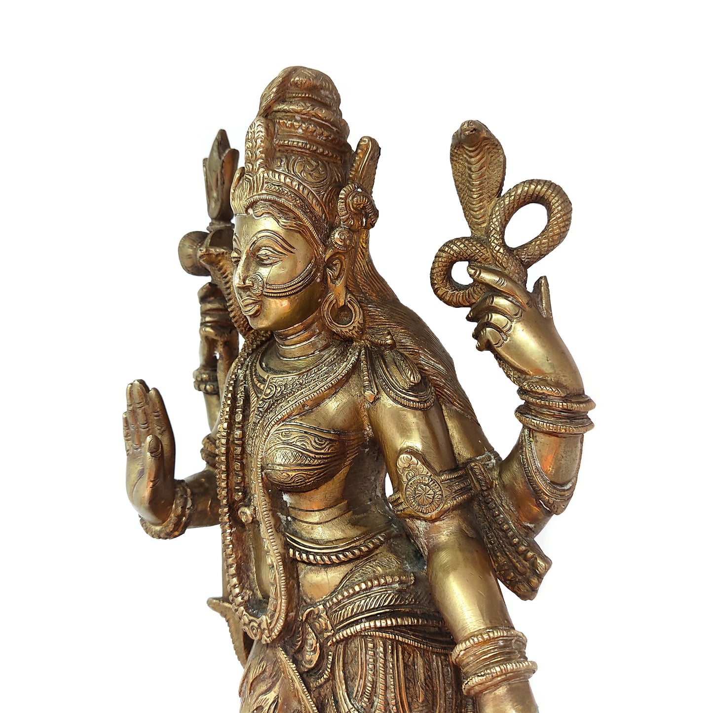 Ardhanarishvara Brass Shiva Shakti Statue Hindu God Half Female Half Male Statue