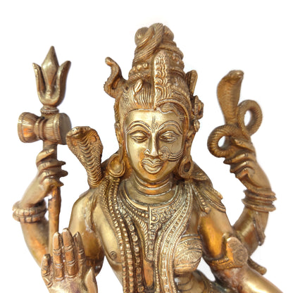 Ardhanarishvara Brass Shiva Shakti Statue Hindu God Half Female Half Male Statue