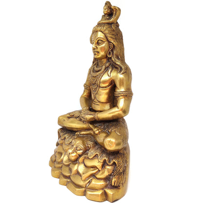 Gangadhara Shiva Hindu God In Meditation Brass Statue Meditating Sculpture 13.5"