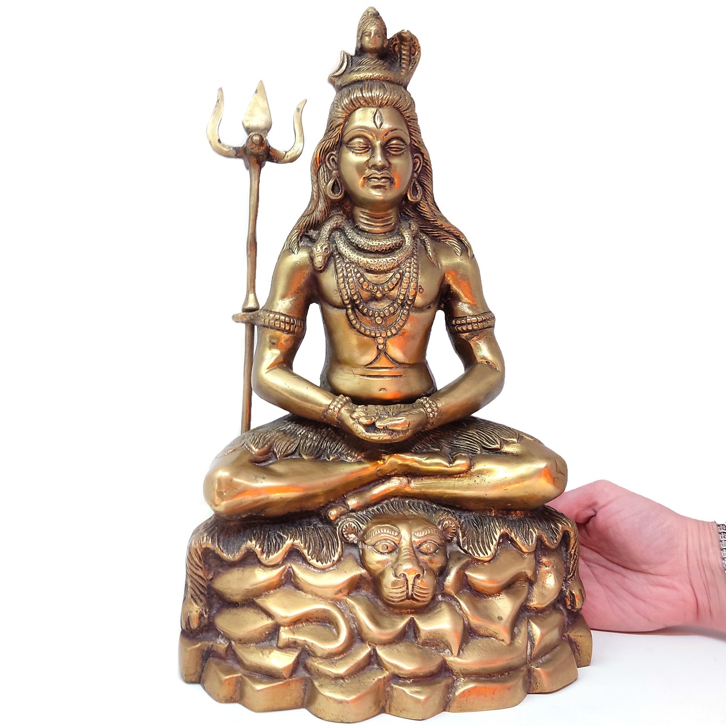 Gangadhara Shiva Hindu God In Meditation Brass Statue Meditating Sculpture 13.5"