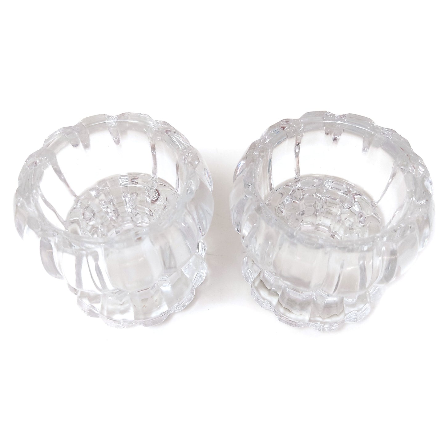 Deplomb Lead Crystal Candle Holders Tea Light Candle Holder Home Decor - Pair 2.5"