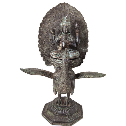 Mahamayuri Buddha Statue Kwan Yin On Peacock Bodhisattva