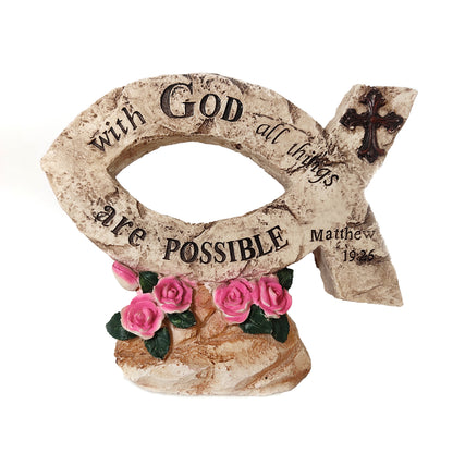 Home Decoration Mantel Decor With God All Things Are Possible Gift Statue