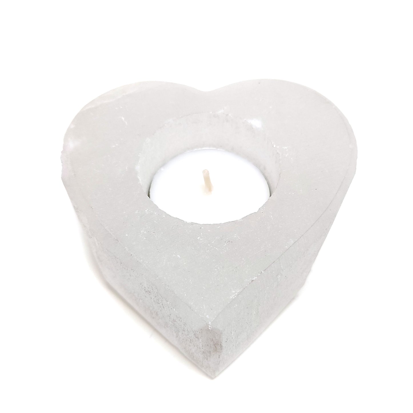Selenite Heart Gypsum Crystal Tea Light Candle Holder Selenite Home Decor Gift