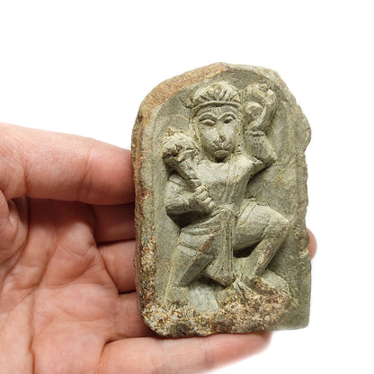 Hanuman Figurine Solid Stone Carved Bhakti Yoga God Hanumanji Hindu Statue 3"