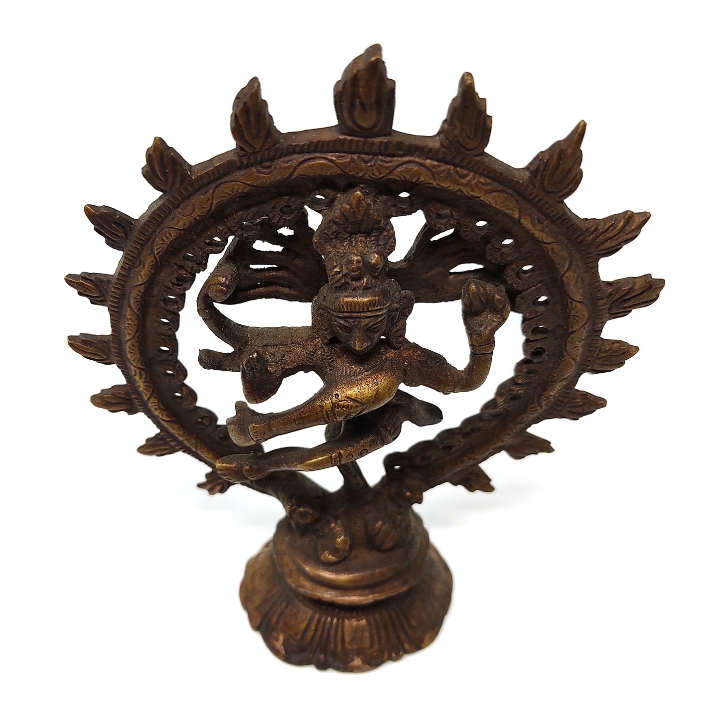 Nataraja Brass Statue Dancing Shiva Nataraj Handmade India God Statue Murti 5.25"