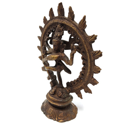 Nataraja Brass Statue Dancing Shiva Nataraj Handmade India God Statue Murti 5.25"