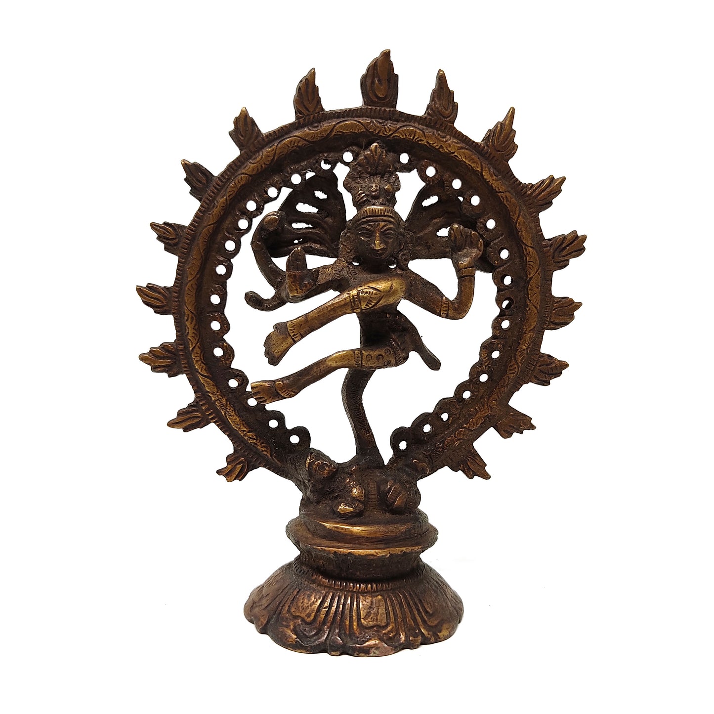 Nataraja Brass Statue Dancing Shiva Nataraj Handmade India God Statue Murti 5.25"