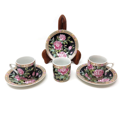lefton china cup and saucer set of 3